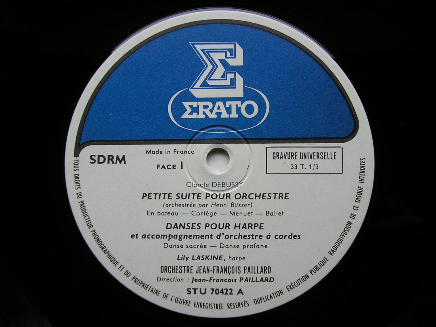 DEBUSSY: PETITE SUITE/ DANSES SACREE ET PROFANE / SIX EPIGRAPHS LASKINE / PAILLARD ORCHESTRA / JEAN-FRANCOIS PAILLARD STU 70422