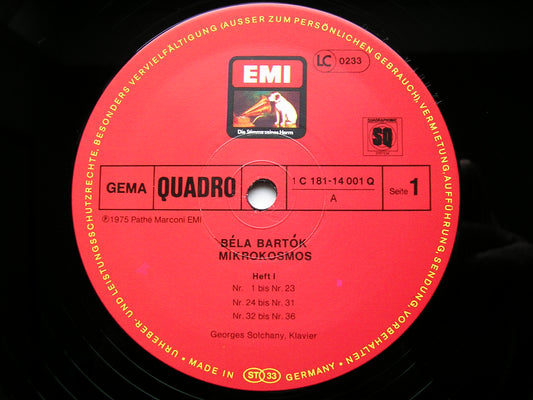 BARTOK: MIKROSMOS 153 PIANO PIECES in 6 VOLUMES (1926 - 1939) GEORGES SOLCHANY 3LP 181 14 001-3