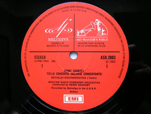 TISHCHENKO: CELLO CONCERTO / SAUGUET: CELLO CONCERTO ROSTROPOVICH / LENINGRAD PO / MOSCOW RADIO SO / BLAZHKOV ASD 2803