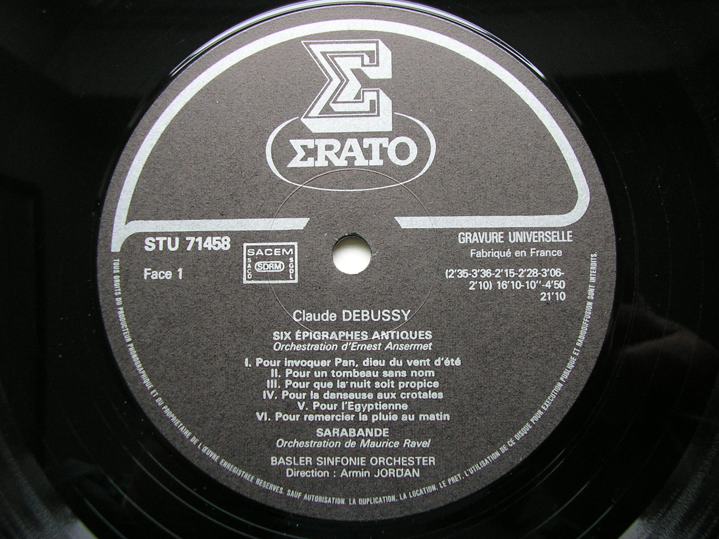 DEBUSSY: LA BOITE A JOUJOUX / SIX EPIGRAPHS / SARABANDE JORDAN / BASEL SYMPHONY ORCHESTRA STU 71458