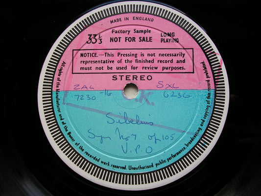 SIBELIUS: SYMPHONIES Nos. 5 & 7 MAAZEL / VIENNA PHILHARMONIC test pressing SXL 6236