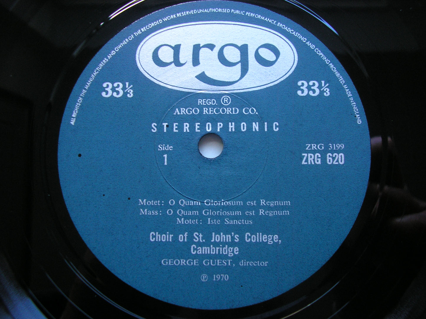 VICTORIA: O QUAM GLORIOSUM CHOIR OF ST JOHN'S COLLEGE, CAMBRIDGE / GUEST ZRG 620