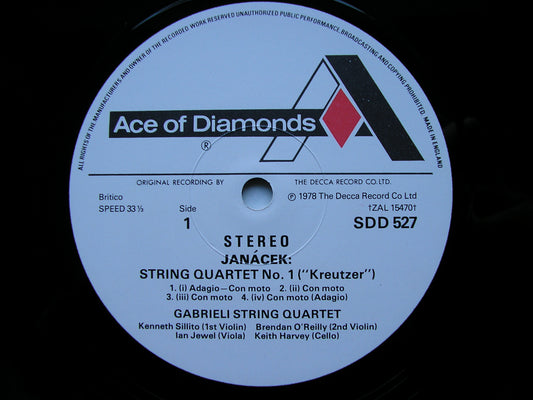JANACEK: STRING QUARTETS Nos. 1 & 2 GABRIELI QUARTET SDD 527