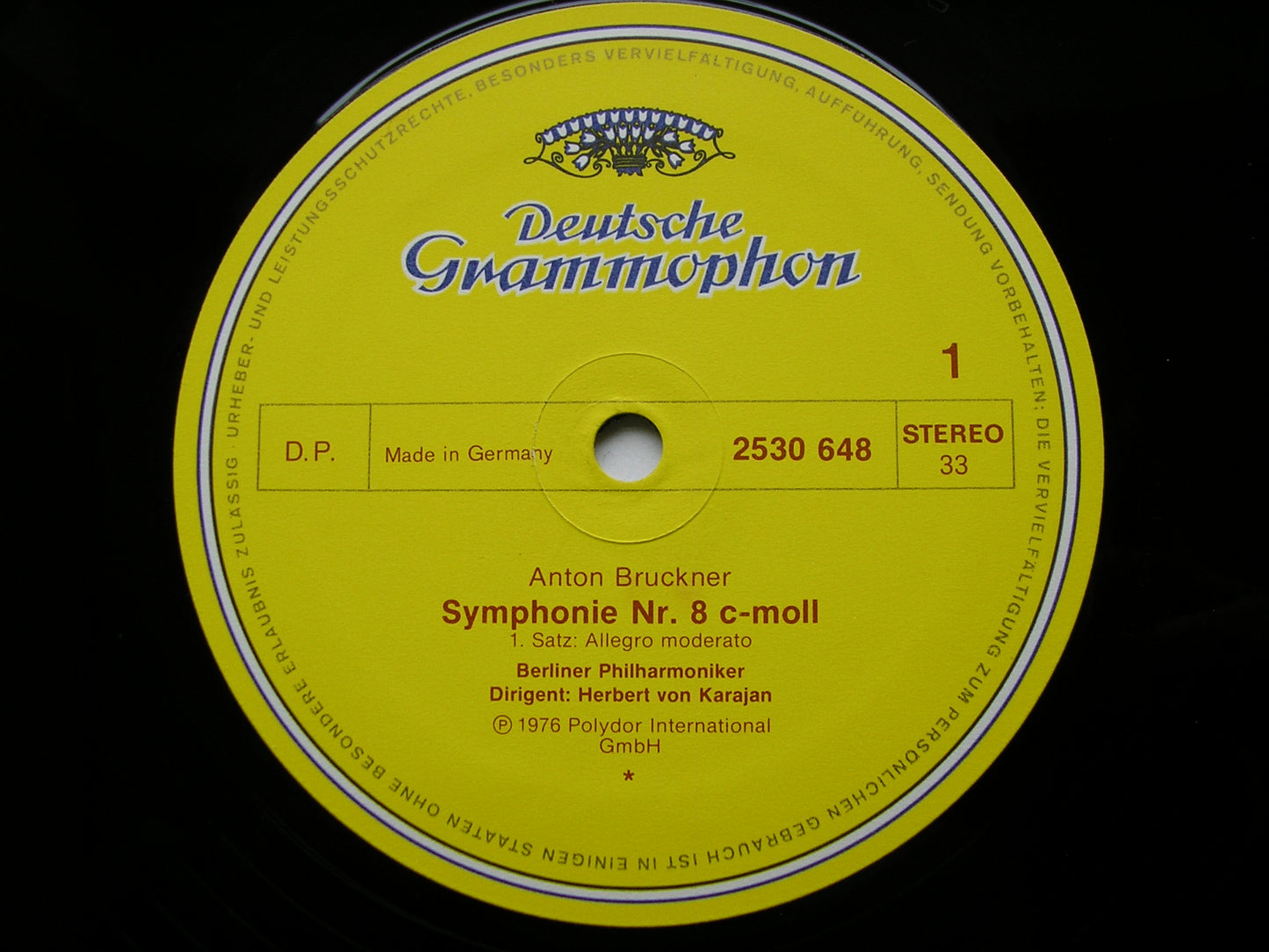 BRUCKNER: SYMPHONY No. 8 KARAJAN / BERLIN PHILHARMONIC 2LP 2707 085