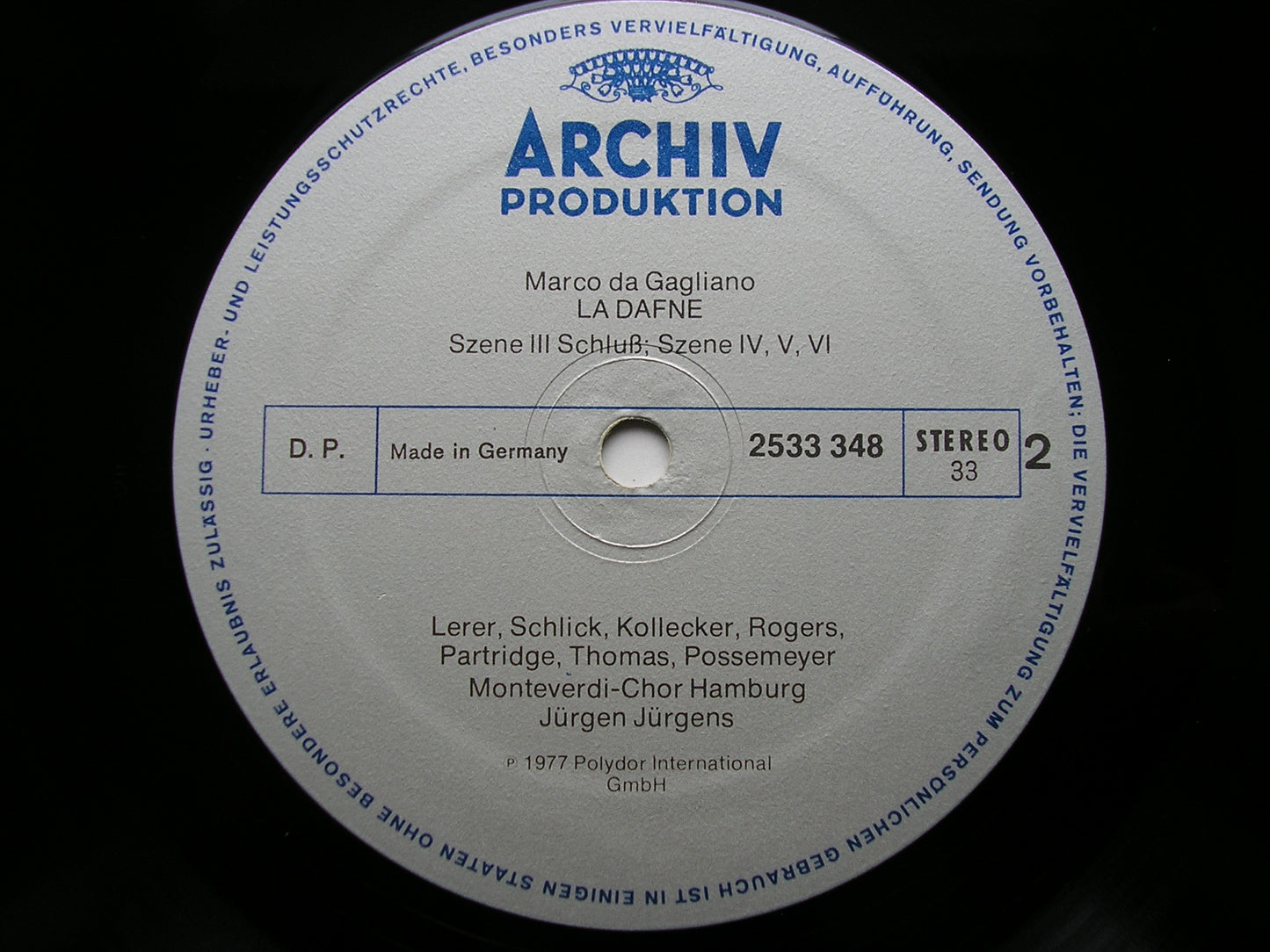 DA GAGLIANO: LA DAFNE     SOLOISTS / CAMERATA ACADEMICA HAMBURG / JURGENS    2533 348