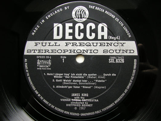 SXL 6326 OPERA ARIAS: WEBER / WAGNER / BEETHOVEN JAMES KING / VIENNA OPERA ORCHESTRA / BERNET ED2