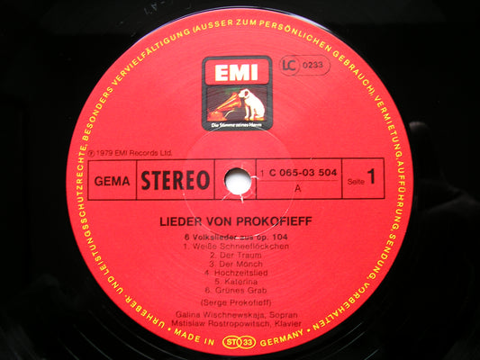 RIMSKY-KORSAKOV / PROKOFIEV: SONGS VISHNEVSKAYA / ROSTROPOVICH ASD 3731