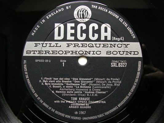 SXL 6327 THE HEROIC BARITONE: MOZART / WAGNER / ROSSINI / LEONCAVALLO / GIORDANO TOM KRAUSE / VIENNA OPERA ORCHESTRA / QUADRI ED2