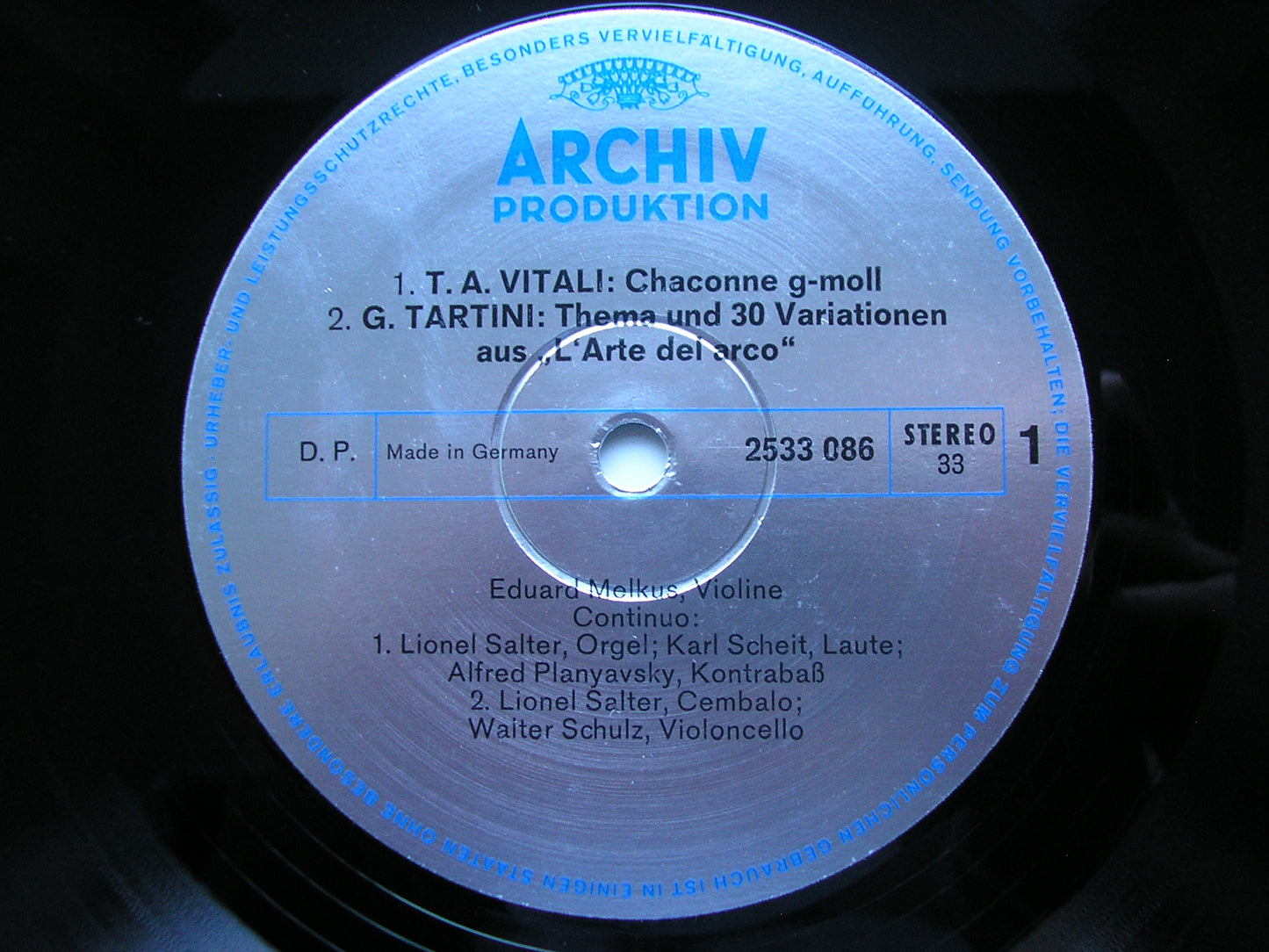TARTINI / VITALI / NARDINI: MUSIC FOR VIOLIN      MELKUS    2533 086