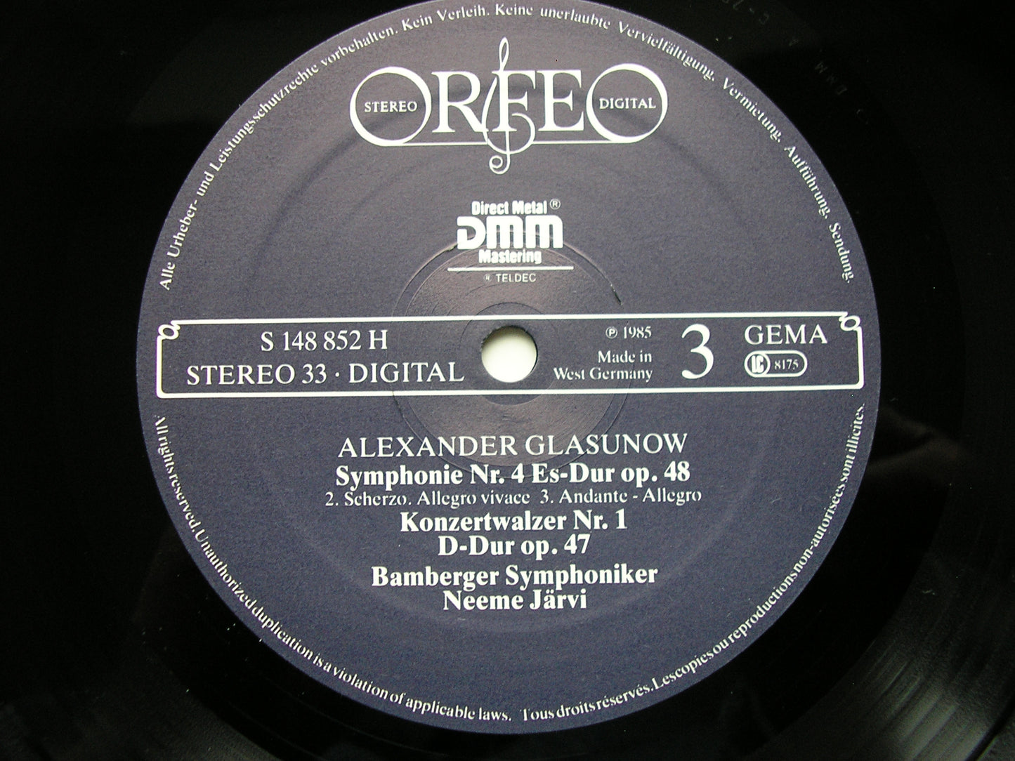 GLAZUNOV: SYMPHONIES Nos. 2 / 4 / 7 / CONCERT WALTZ No. 1       NEEME JARVI / BAMBERG SYMPHONY     2LP     S 148 852