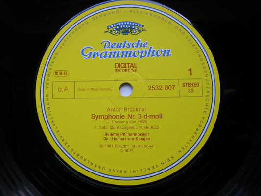 BRUCKNER: SYMPHONY No. 3      KARAJAN / BERLIN PHILHARMONIC    2532 007