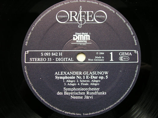 GLAZUNOV: SYMPHONIES Nos. 1 / 5 / 8     NEEME JARVI / BAVARIAN RADIO SYMPHONY       S 093 842