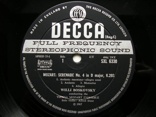 SXL 6330 MOZART: SERENADE No. 4 in D / RONDO K371 VIENNA MOZART ENSEMBLE / BOSKOVSKY ED2