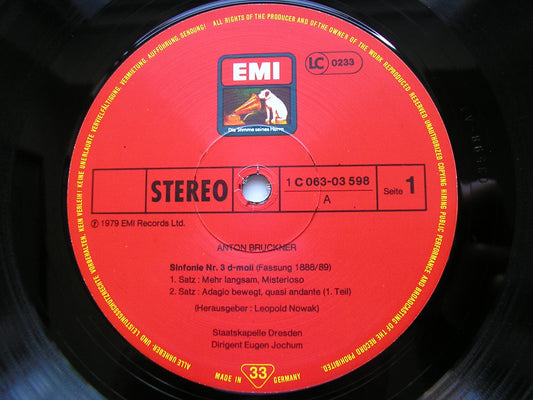 BRUCKNER: SYMPHONY No. 3      JOCHUM / DRESDEN STATE ORCHESTRA     ASD 4009