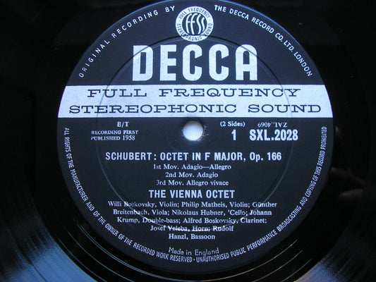 SCHUBERT: OCTET in F    THE VIENNA OCTET    SXL 2028
