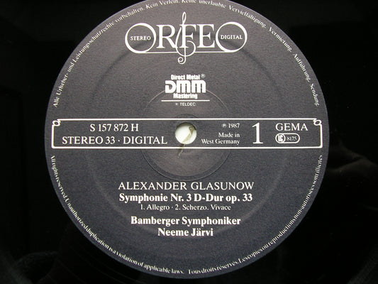 GLAZUNOV: SYMPHONIES Nos. 3 / 6 / POEME LYRIQUE / CONCERT WALTZ No. 2     NEEME JARVI / BAMBERG SYMPHONY      S 157 872