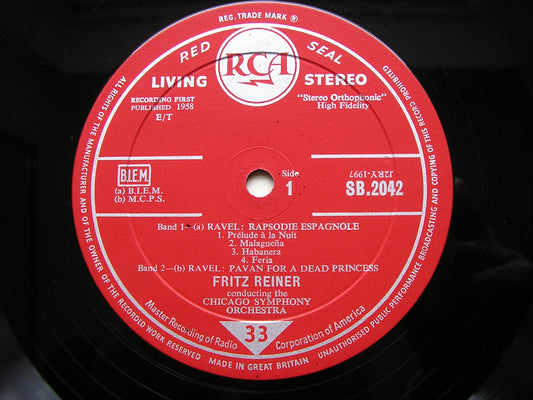 RAVEL: RAPSODIE / PAVANE / RACHMANINOV: ISLE OF THE DEAD REINER / CHICAGO SYMPHONY SB 2042