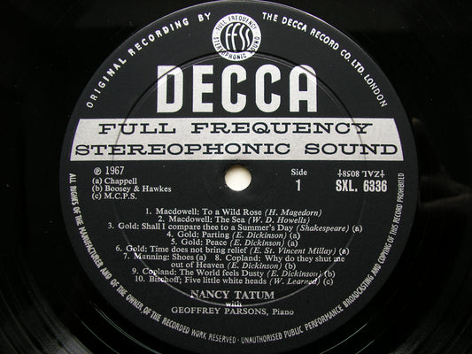 SXL 6336 NANCY TATUM SINGS AMERICAN SONGS TATUM / PARSONS ED1