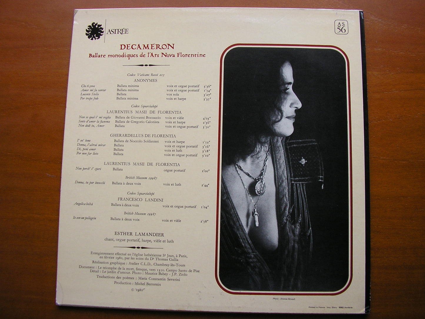 DECAMERON: Florentine Songs of the 14th Century     ESTHER LAMANDIER       AS 56