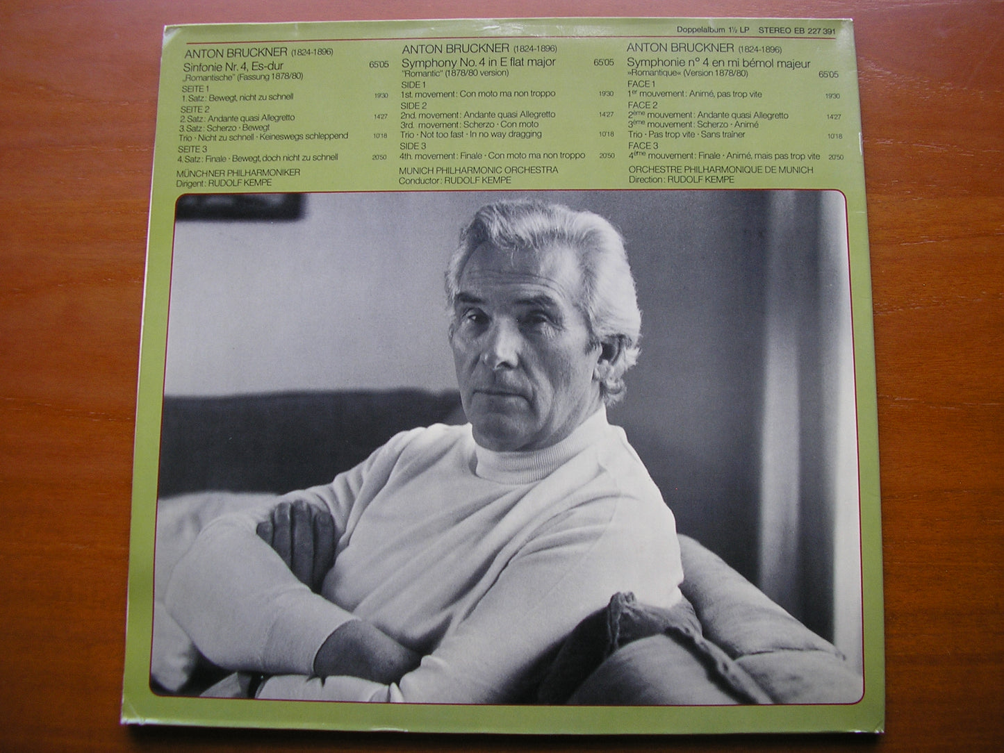 BRUCKNER: SYMPHONY No. 4 'Romantic'         KEMPE / MUNICH PHILHARMONIC      EB 227 391