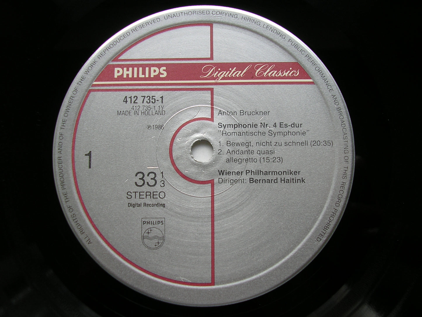 BRUCKNER: SYMPHONY No. 4 'Romantic'      HAITINK / VIENNA PHILHARMONIC     412 735