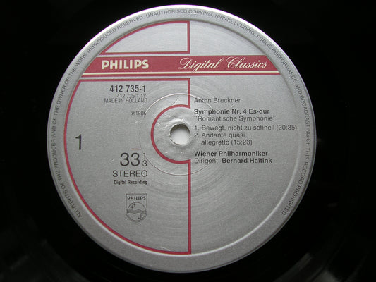 BRUCKNER: SYMPHONY No. 4 'Romantic'      HAITINK / VIENNA PHILHARMONIC     412 735