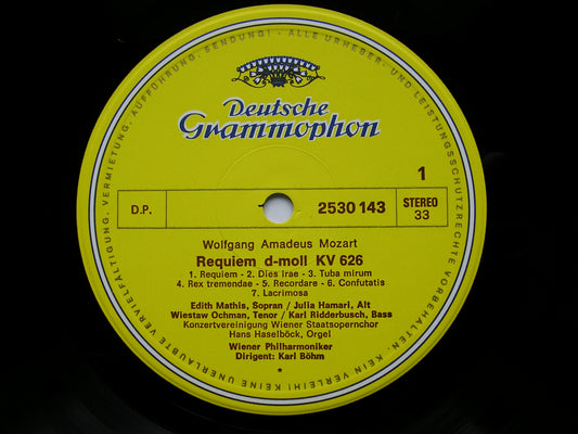 MOZART: REQUIEM SOLOISTS / VIENNA PHILHARMONIC / BOHM 2530 143