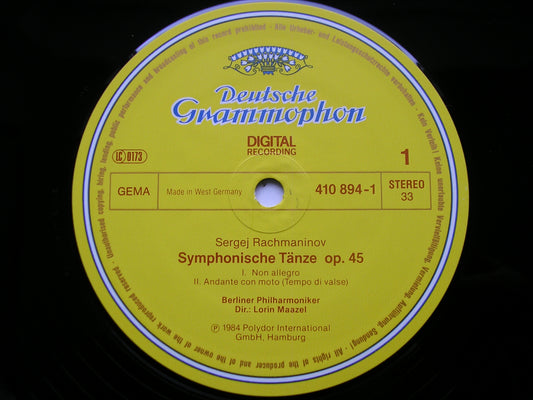 RACHMANINOV: SYMPHONIC DANCES / INTERMEZZO / VOCALISE MAAZEL / BERLIN PHILHARMONIC 410 894