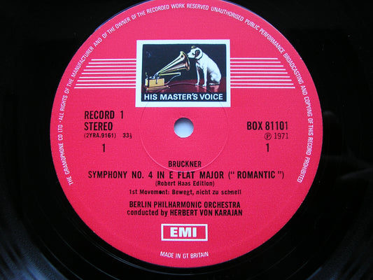 BRUCKNER: SYMPHONIES Nos. 4 & 7       KARAJAN / BERLIN PHILHARMONIC   3LP     SLS 811
