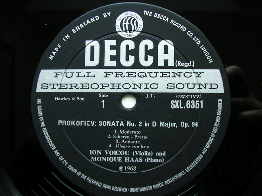 SXL 6351 VIOLIN SONATAS: PROKOFIEV / MILHAUD / DEBUSSY ION VOICOU / MONIQUE HAAS ED2