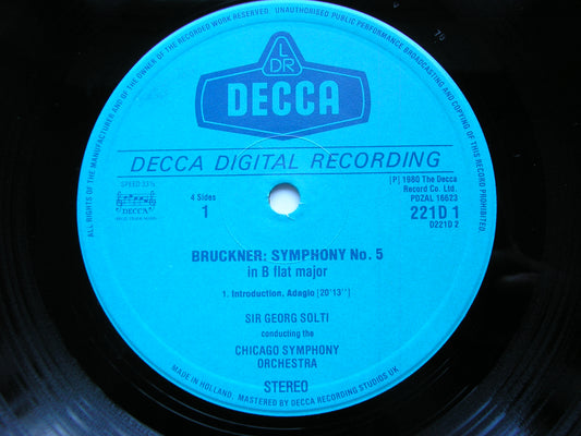 BRUCKNER: SYMPHONY No. 5       SOLTI / CHICAGO SYMPHONY    2LP     D221D 2