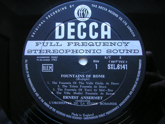 RESPIGHI: PINES OF ROME / FOUNTAINS OF ROME  ANSERMET / SUISSE ROMANDE  SXL 6141