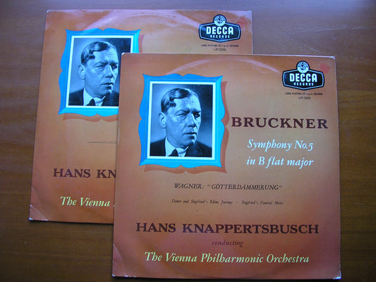 BRUCKNER: SYMPHONY No. 5 / WAGNER: GOTTERDAMMERUNG excerpts     KNAPPERTSBUSCH / VIENNA PHILHARMONIC ORCHESTRA     LXT 5255 / 6