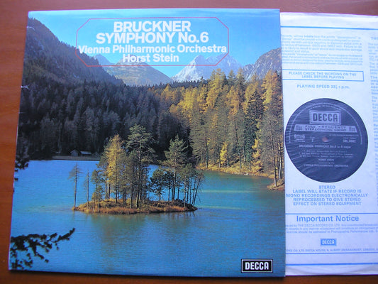 BRUCKNER: SYMPHONY No. 6     STEIN / VIENNA PHILHARMONIC    SXL 6682
