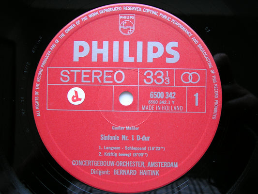 MAHLER: SYMPHONY No. 1 HAITINK / CONCERTGEBOUW ORCHESTRA 6500 342