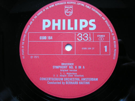 BRUCKNER: SYMPHONY No. 6       HAITINK / CONCERTGEBOUW ORCHESTRA     6500 164