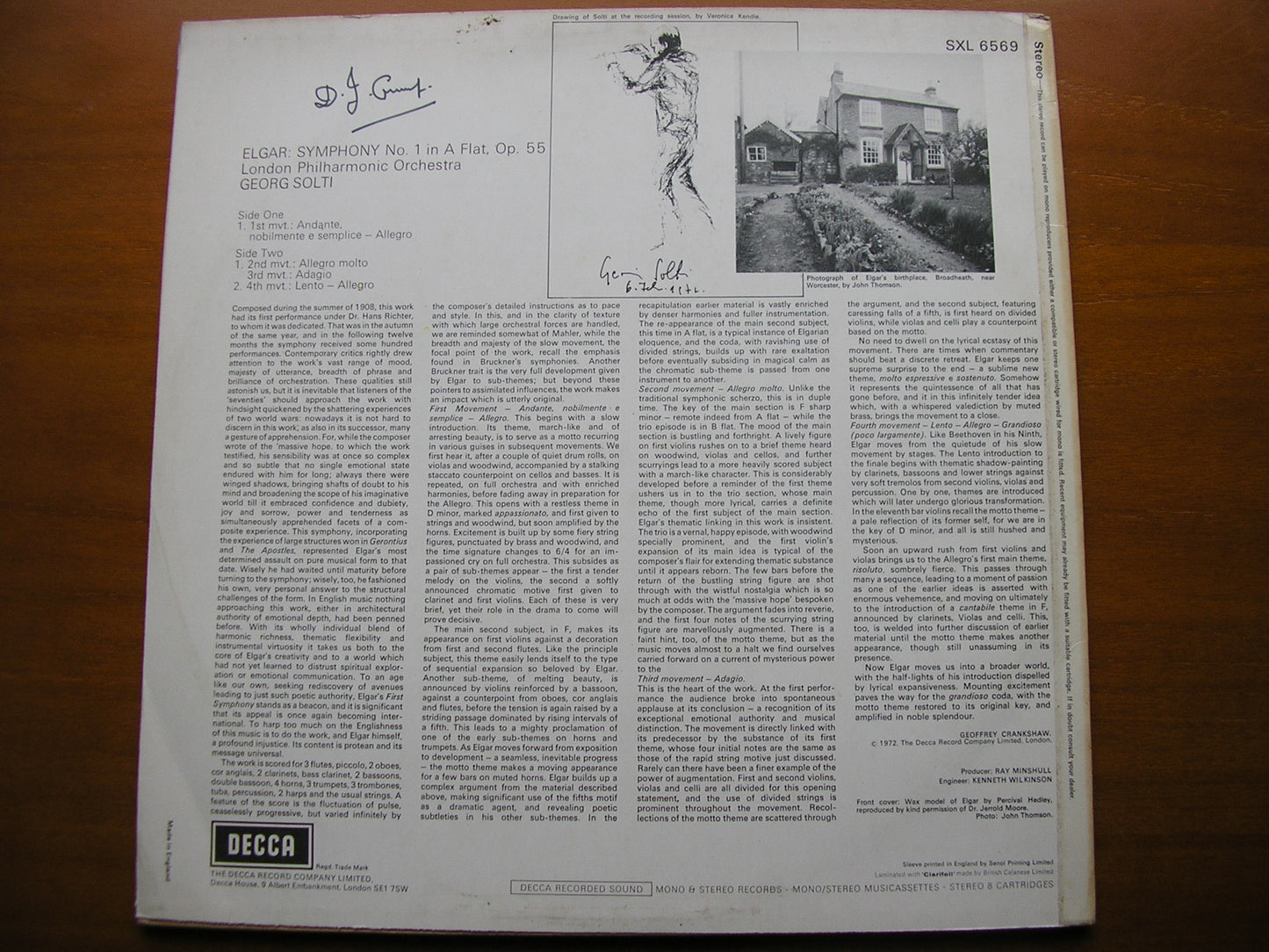 ELGAR: SYMPHONY No. 1       SOLTI / LONDON PHILHARMONIC     SXL 6569