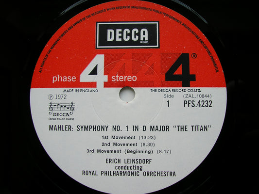 MAHLER: SYMPHONY No. 1 LEINSDORF / ROYAL PHILHARMONIC ORCHESTRA PFS 4232