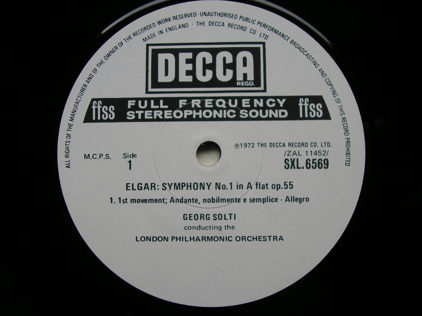 ELGAR: SYMPHONY No. 1       SOLTI / LONDON PHILHARMONIC     SXL 6569