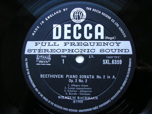 SXL 6359 BEETHOVEN: PIANO SONATAS Nos. 2 / 10 / 19 BACKHAUS ED2