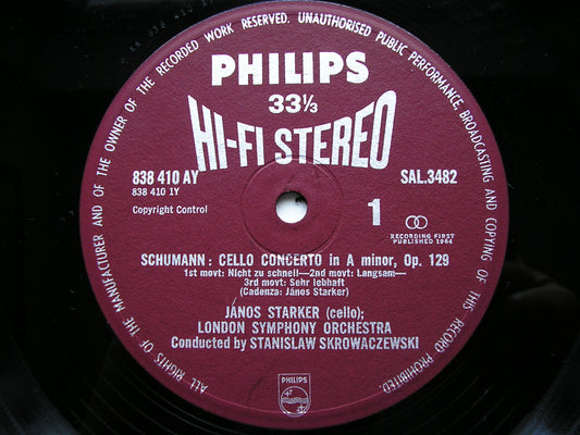 SCHUMANN: CELLO CONCERTO / LALO: CELLO CONCERTO STARKER / LONDON SYMPHONY / SKROWACZEWSKI SAL 3482