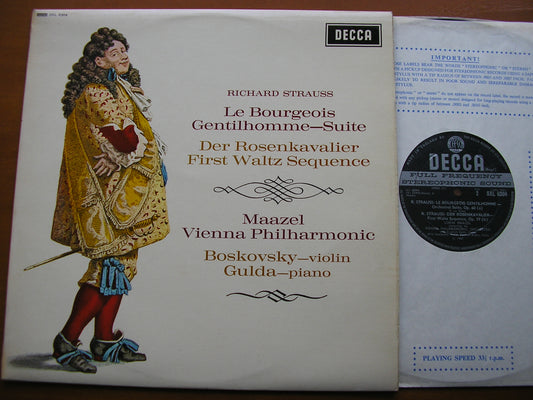 STRAUSS: LE BOURGEOIS GENTILHOMME Suite / DER ROSENKAVALIER WALTZ SEQUENCE       BOSKOVSKY / GULDA / BRABEC / VIENNA PHILHARMONIC / MAAZEL     SXL 6304