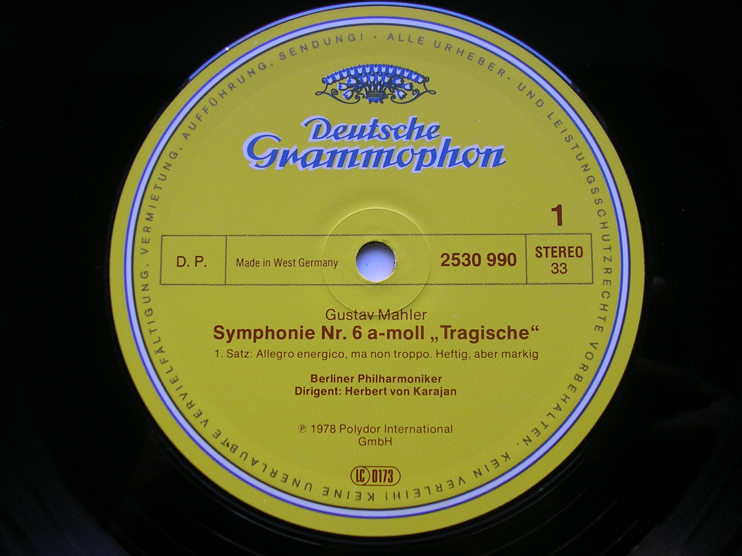 MAHLER: SYMPHONY No. 6 KARAJAN / BERLIN PHILHARMONIC 2707 106