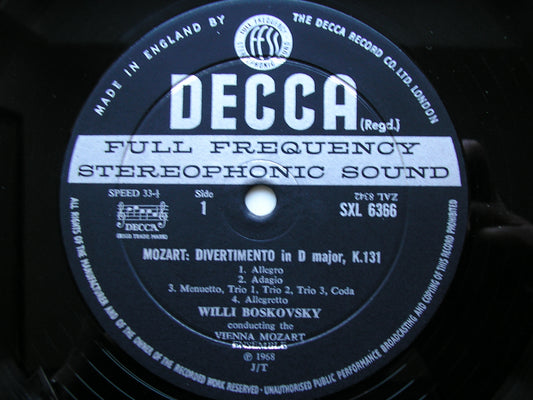 SXL 6366 MOZART: SERENADES Volume 2 DIVERTIMENTI K113 & K131 BOSKOVSKY / VIENNA MOZART ENSEMBLE ED2