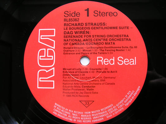 STRAUSS: LE BOURGEOIS GENTILHOMME / WIREN: SERENADE FOR STRINGS      MATA / NATIONAL ARTS CENTRE ORCHESTRA OF CANADA     RL85362