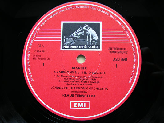 MAHLER: SYMPHONY No. 1 TENNSTEDT / LONDON PHILHARMONIC ASD 3541