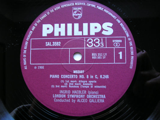 MOZART: PIANO CONCERTOS Nos. 5 & 8 HAEBLER / LONDON SYMPHONY / GALLIERA SAL 3592