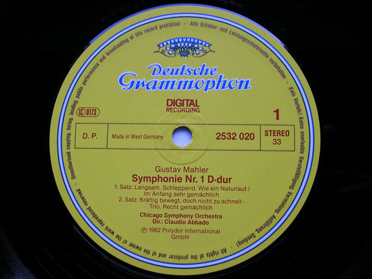 MAHLER: SYMPHONY No. 1 ABBADO / CHICAGO SYMPHONY 2532 020