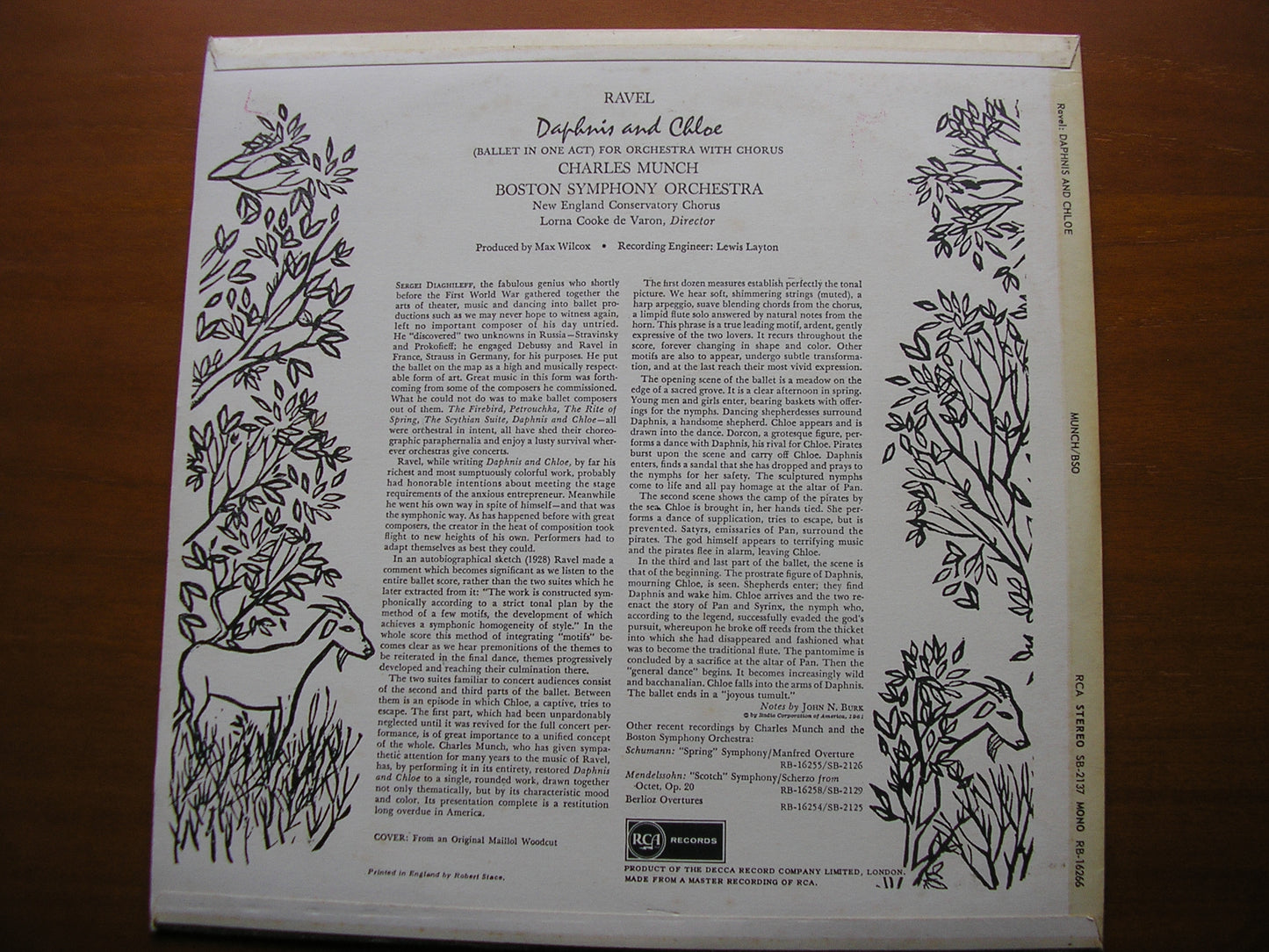 RAVEL: DAPHNIS & CHLOE  complete ballet   MUNCH / BOSTON SYMPHONY  SB 2137