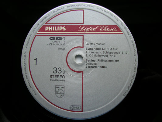 MAHLER: SYMPHONY No. 1 HAITINK / BERLIN PHILARMONIC 420 936